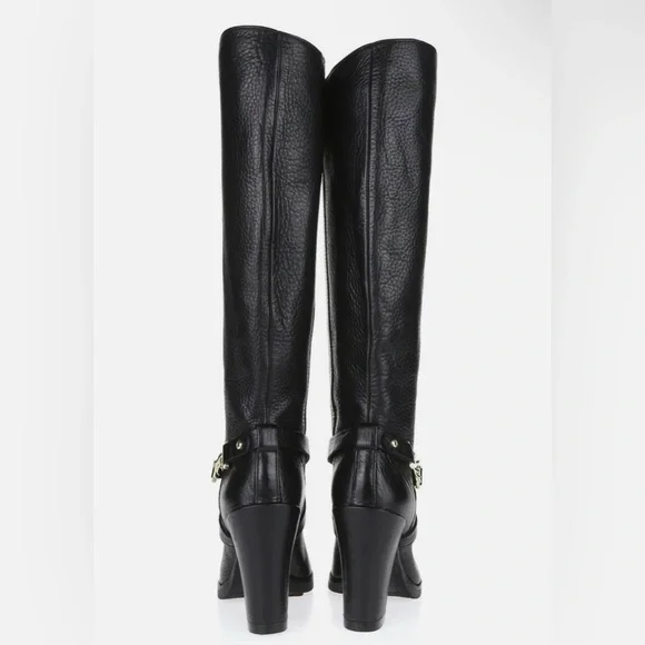 👢 Kate Spade Montreal Black Leather Chain Link Tall Boots 9.5M - Picture 5 of 10